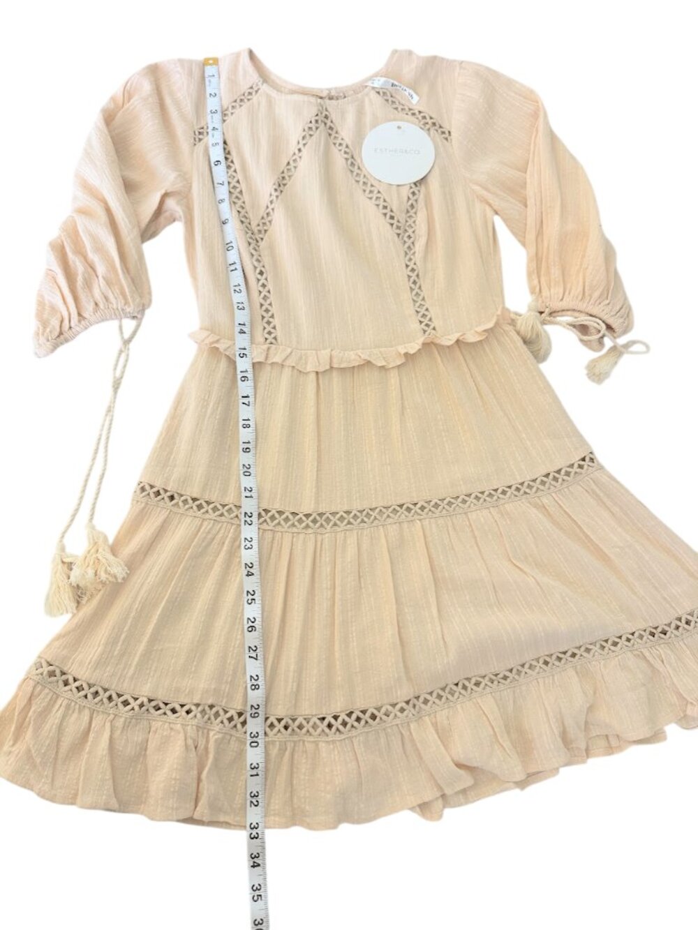 Esther & Co NWT Lace Tiered Mini Dress S Ivory Bridal Shower Boho - Picture 7 of 9